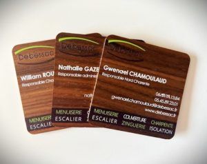 Cartes de visite en bois